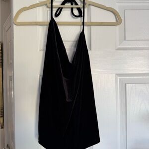 Do+Be Velvet Black Halter Top